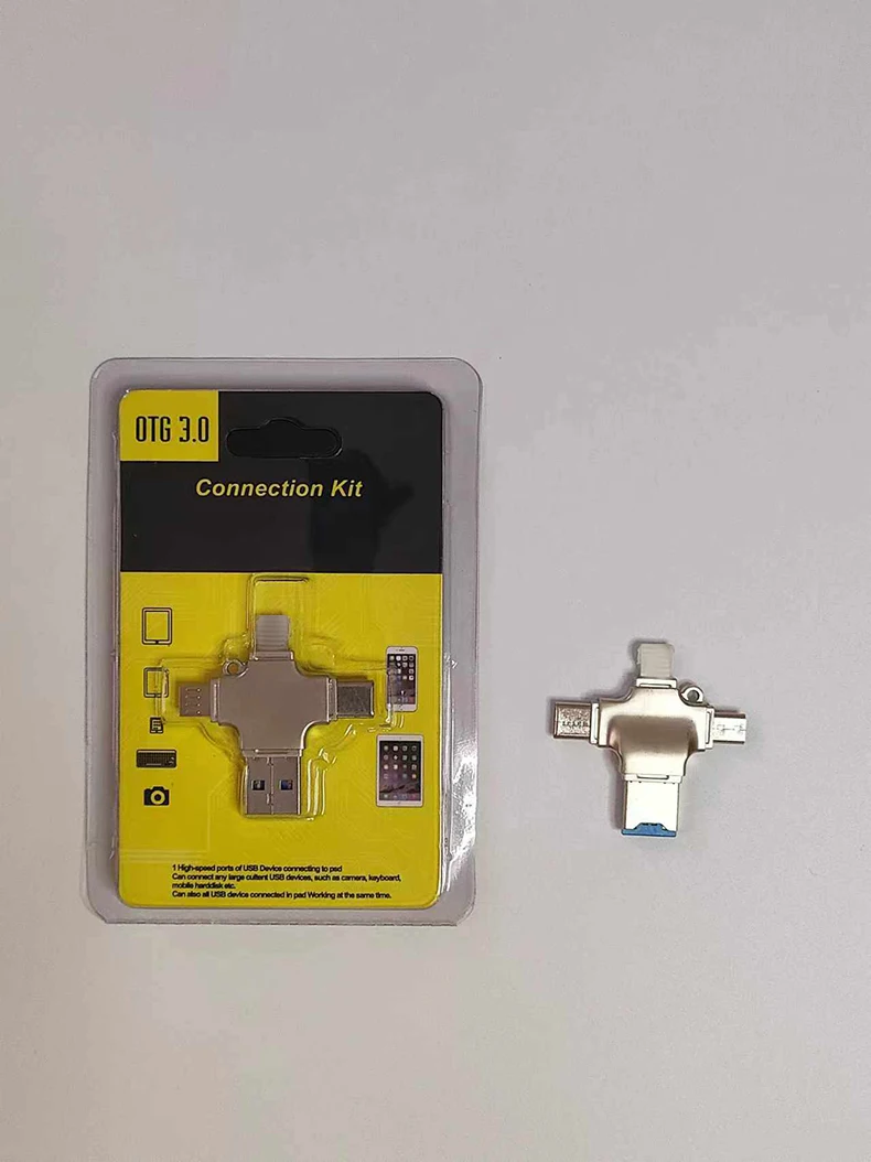 Adattatore lettore di schede Mini TF SD 4 in 1, convertitore USB OTG 3.0, hub USB C compatibile con Type C, Micro USB e SD per telefono_voghion.com
