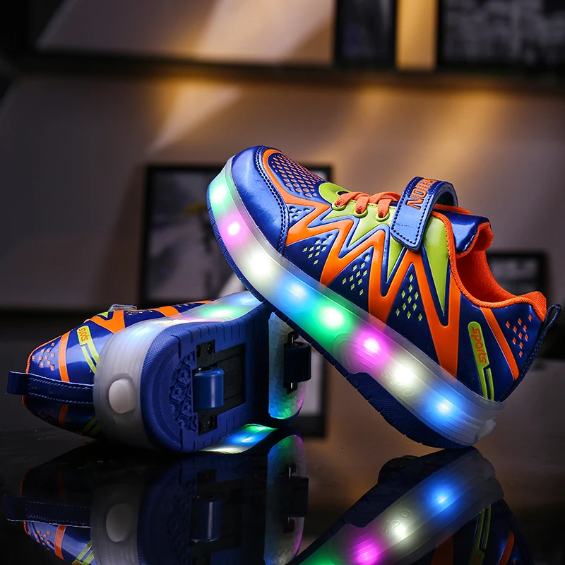 Kids Two Wheels Shoes with Lights Roller Shoes