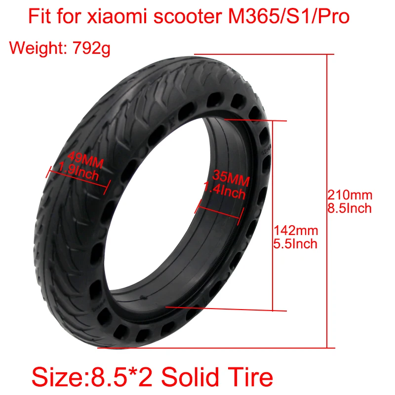 Anti Puncture Honeycomb Solid Tire Wheel Tyre for Mijia M365 Electric Scooter Solid Tyres 8.5*2 Inch