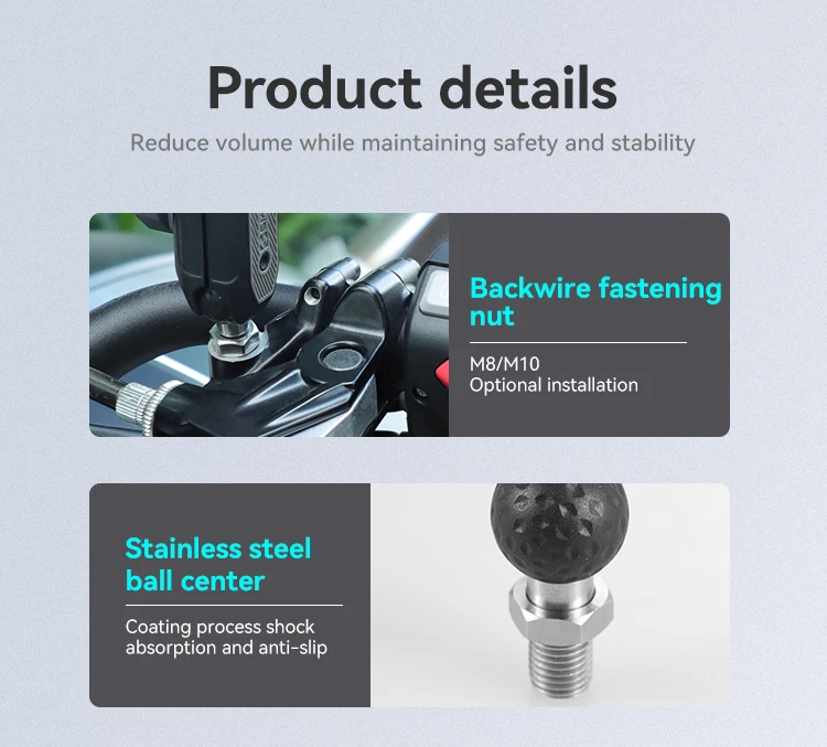 product smnu phone holder motorcycle phone stand holder for motorcycle ball head bolt camera ball head inch ball head base phone holder-8