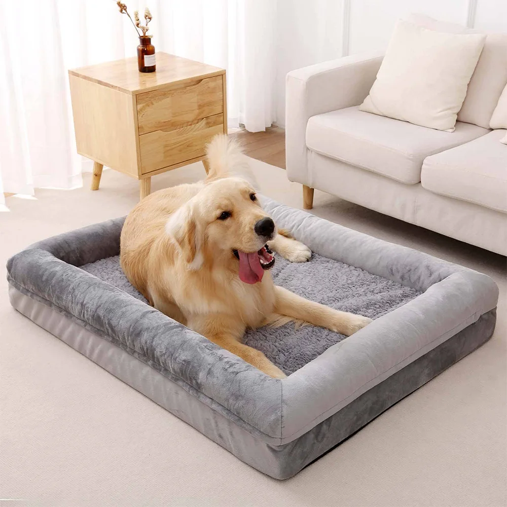 OEM & ODM heavy duty extra large big xl xxl waterproof washable orthopedic memory foam pet dog bed for large dogs