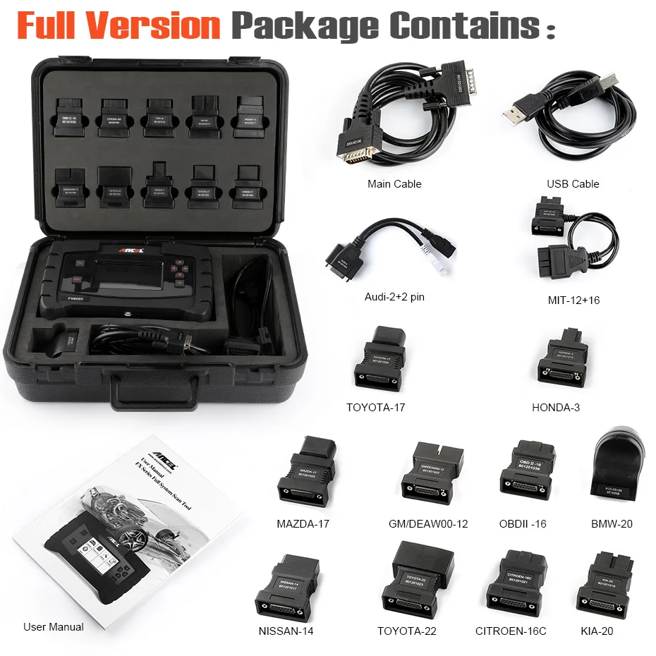 Car Diagnostic OBD2 Engine Scanner Ancel FX6000 Full System Service Fuction ECU Coding Automotive Scanner Tools Free Update