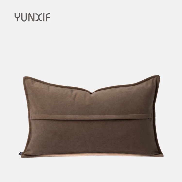 Nouvelle housse de coussin personnalisée, style minimaliste japonais, marron, infroissable et résistante, pour agrémenter le canapé du salon._voghion.com