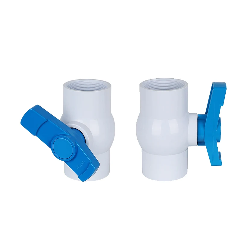 Super Quality Female Threaded UPVC Ball Valve With Blue Long Handle pvc valves