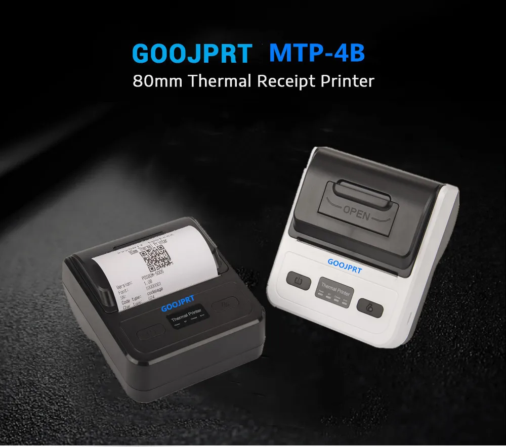 Portable Bluetooth Thermal Printer with Indicator Light 80mm the Appearance Is Beautiful