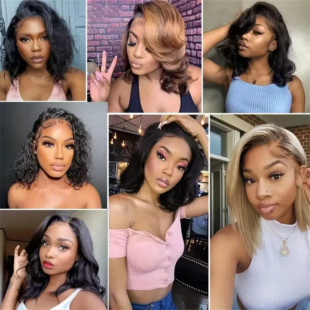 Brazilian Body Wave Short Bob Frontal Human Hair Wig_voghion.com