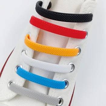 Colorful Silicone Shoelace Soft Silicone Canvas Shoelaces Suitable For Most Shoes