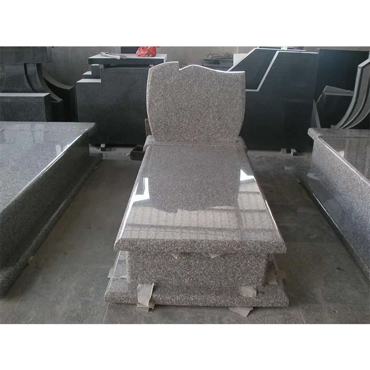 China Offers Elegant European Design Cheap G664 Granite Tomb Monuments for Cemetery Red Granite Statuary