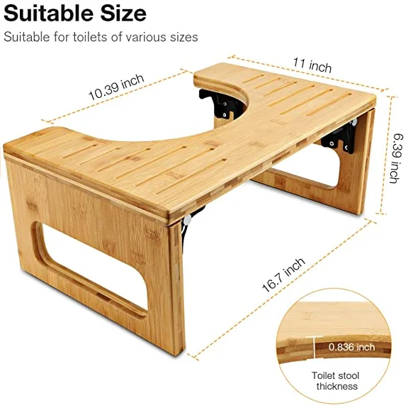 Бамбуковый стул для унитаза, складной стул для ванной