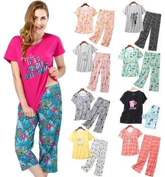 QuanZan Custom tags label Amazon PNAEONG hot selling US size XXXL plus women sleepwear 2 pieces set for ladies cotton pajamas