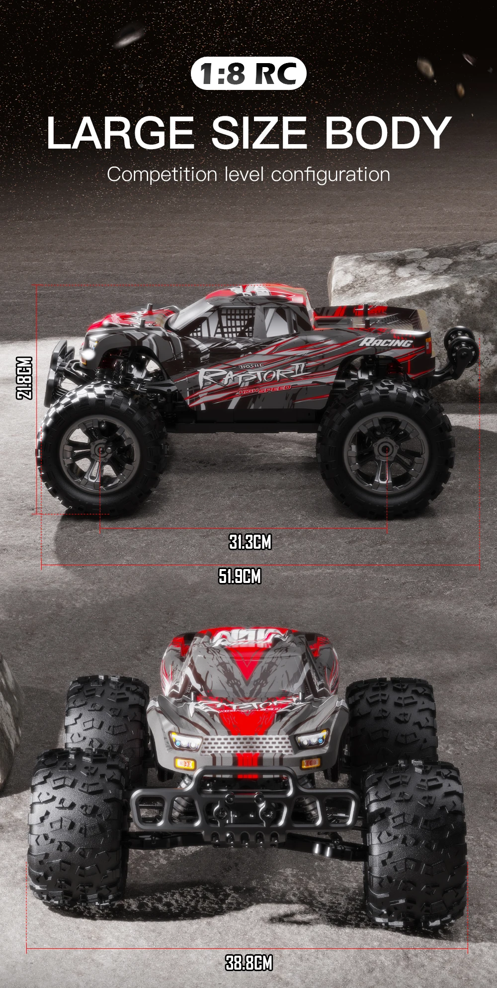 HOSHIアップグレードN518 RCカー4WD 1/8 100km/h + ブラシレス