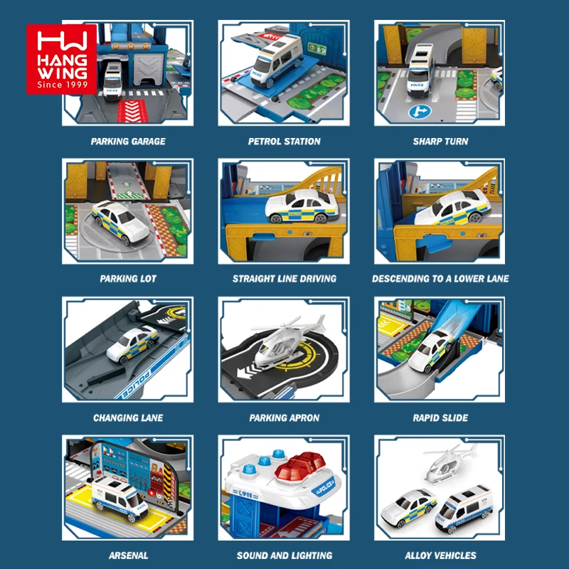 Vehicle Toy Parking Lot Press Car Set Hot Selling Alloy Ingenieurs pielzeug Engineering