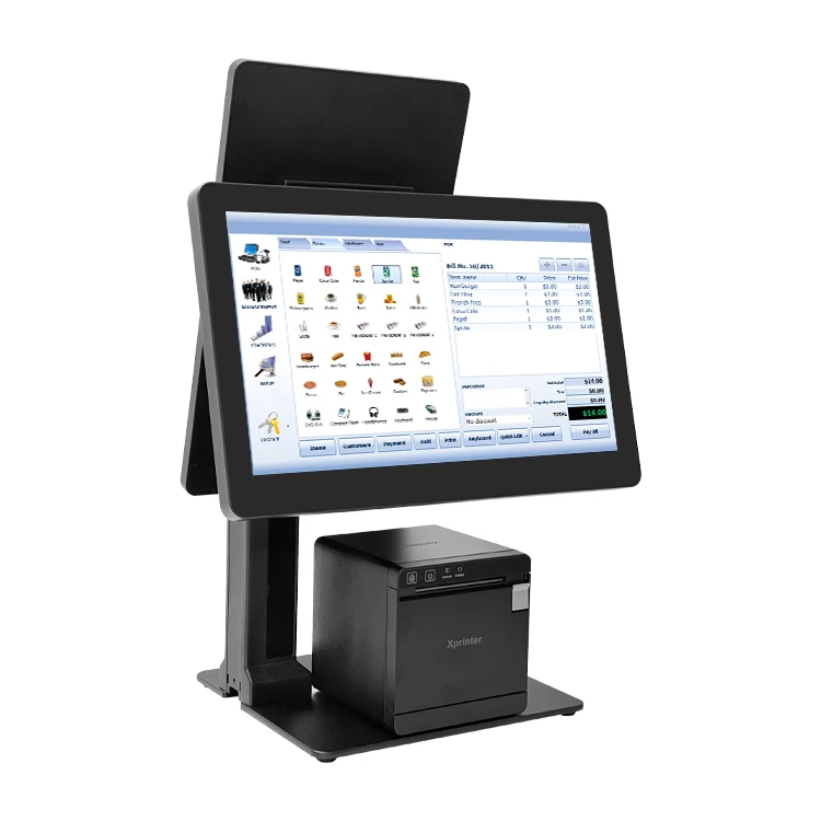 POS System Windows 15.6 "dual Screen Cash Register, Freely Replaceable Printer and Scanning Module, Used in Stores