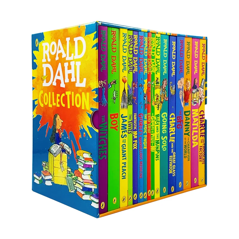 
Children early education English story Roald Dahl book16 Books Literature Novel Story Book Set 