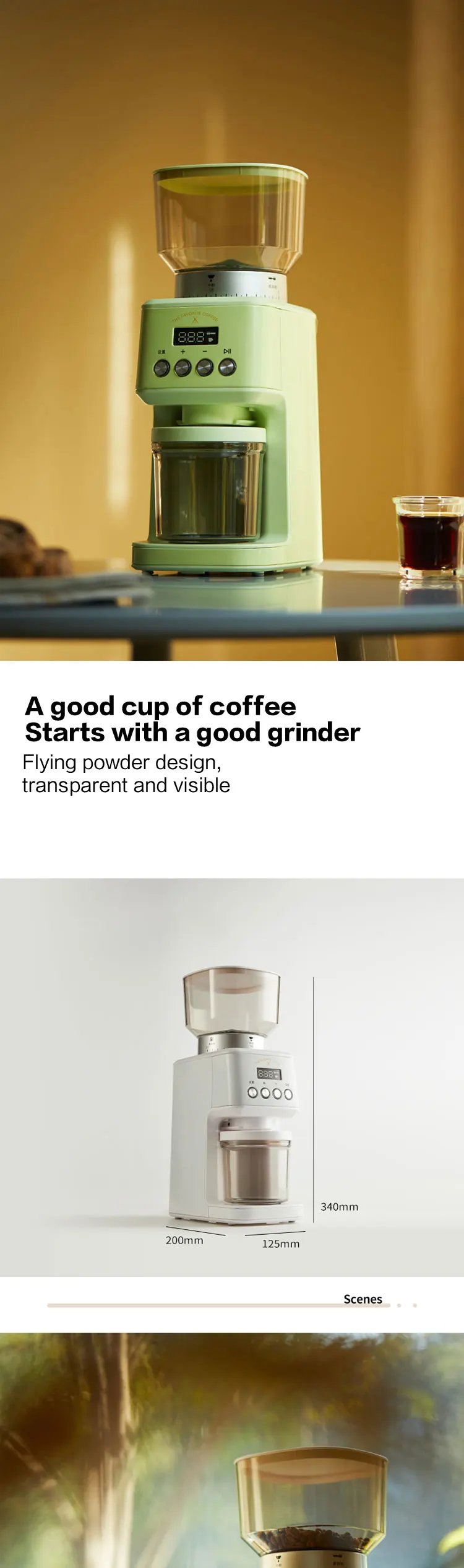 Electric Coffee Bean Grinder Full Automatic Household Commercial Manual