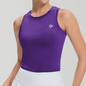 Women's Breathable Quick Dry Lightweight Solid Nylon/Spandex Fitness Sport Halter Tank Top