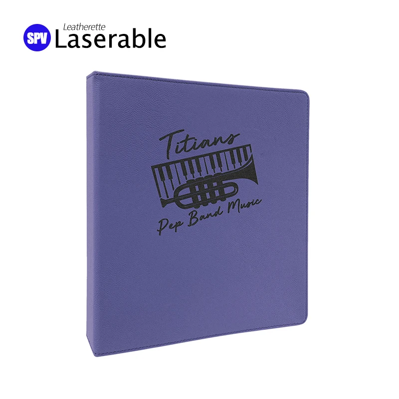 Laserable Leatherette 3 Ring Binders for Laser Engraving Blanks manufacture