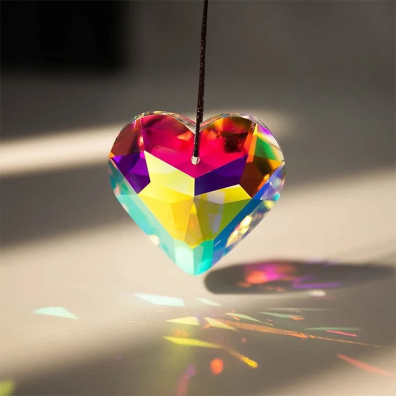 product wholesale colorful art decor crystal glass pendant octogon chakra crystal  sun catchers for  home garden decoration-1