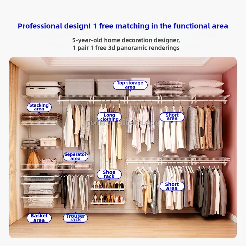 Modern Japanese Solid Wood Wardrobe Customized Open-Style Storage Rack Cabinet 0.4-meter Wall Mounted Shelf for Bedroom Clothes