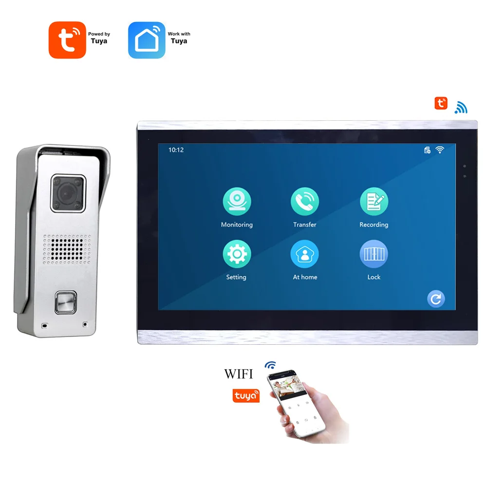 Беспроводной умный видеодомофон 10 1 дюйма Wi-Fi дверной звонок для виллы камера