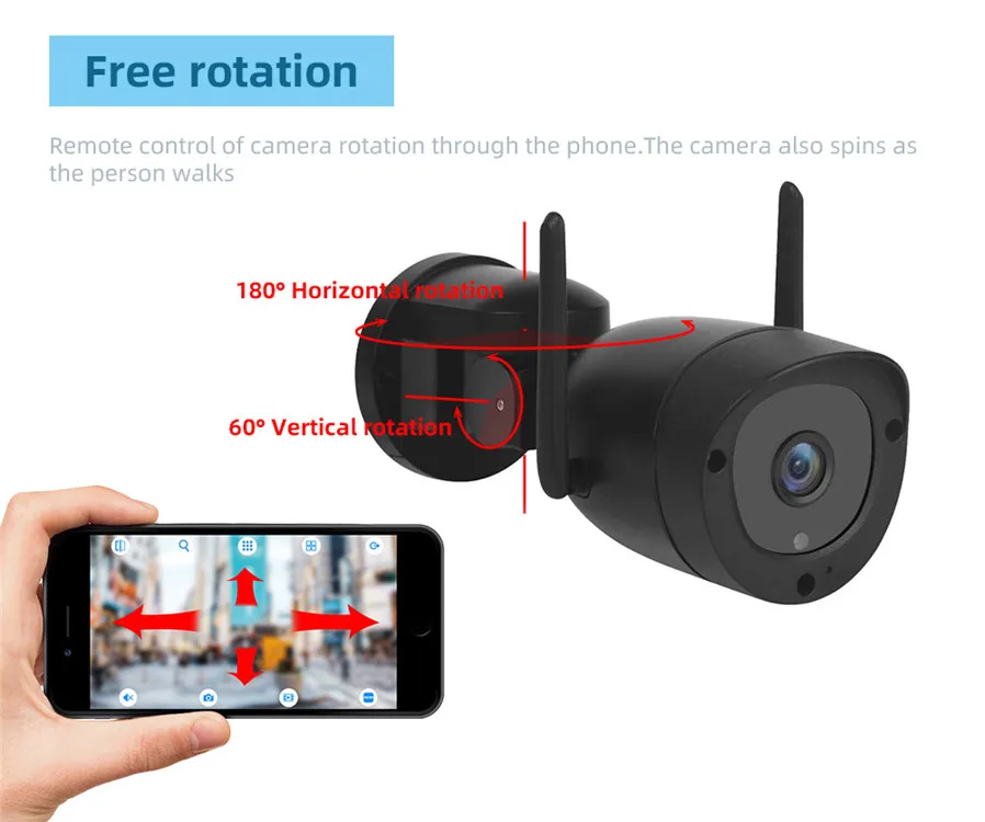 CamHi Wireless 2MP Human Tracking IP Camera HD 3G 4G GSM Sim Card PTZ CCTV  Camera Speaker Outdoor IR Security Bullet IP Camera