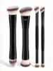4 brochas de maquillaje de doble cabezal - triclon negro