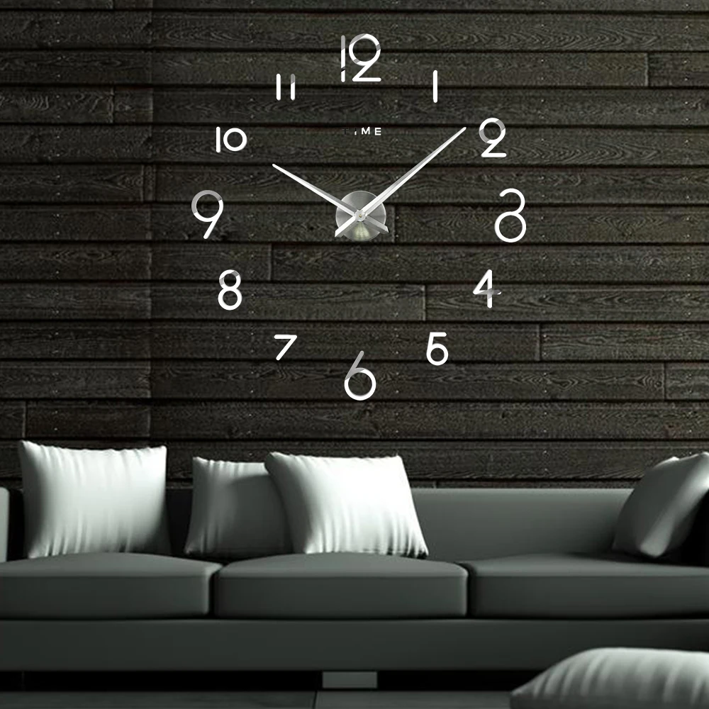 Metalate Sticker Frameless Digital 3d Diy Mounted Wall Art Clock