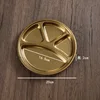 20cm round dipping sauce tray (vintage gold)