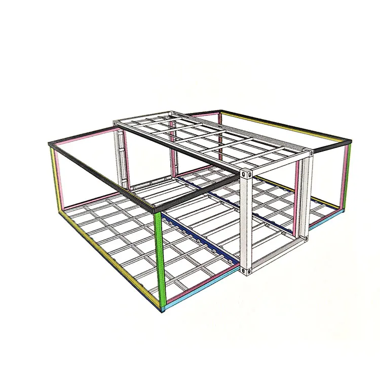 Custom 40ft High Cube Expandable and Foldable Prefab Container House 40ft Steel Expandable Container Villa