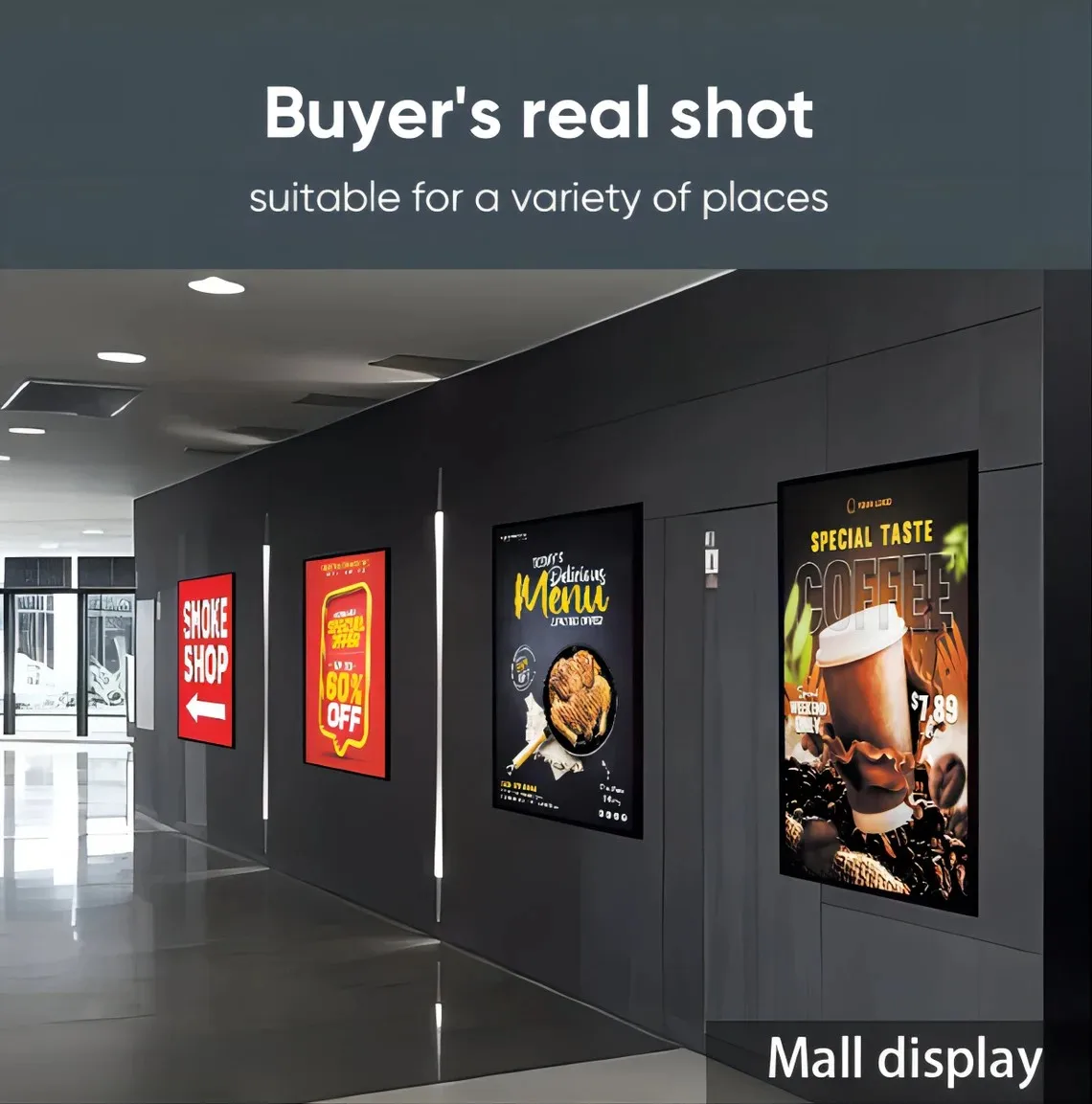 a1 large aluminum frame freestanding light box with poster-9