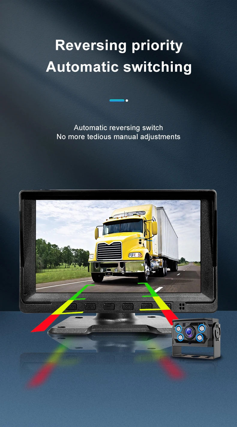 4CH Vehicle Monitor System 1080P Reversing Camera MP5 Player Truck Bus Car Surveillance Parking DVR Recorder