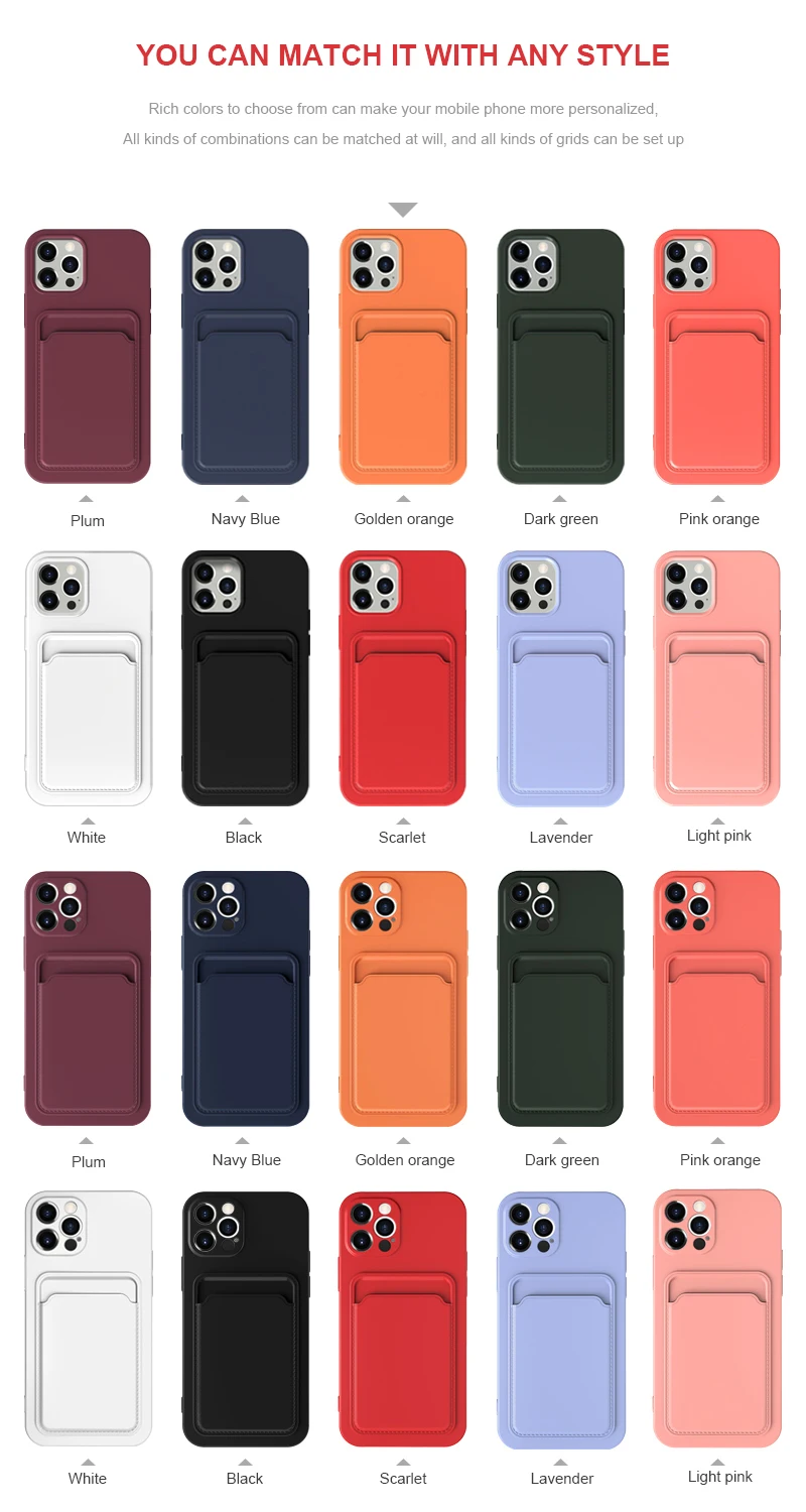 Customized Logo Silicone Cover Credit Card Holder Phone Case Card Slot ...