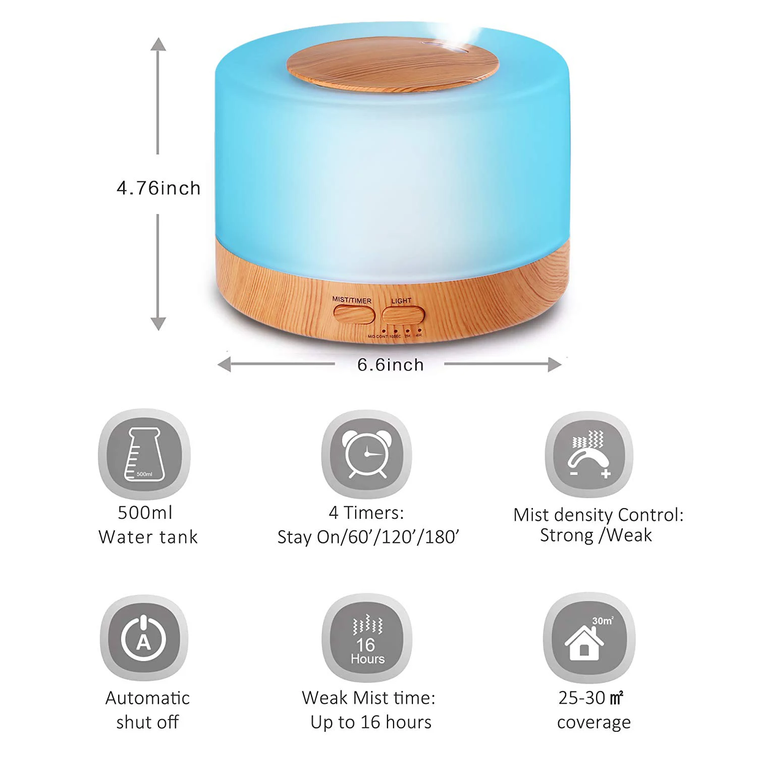Multi Functional Desktop Air Flavoring Purification Purifier Ion for Room Air Humidifier With7 Color Led Night Light Desk Lamp