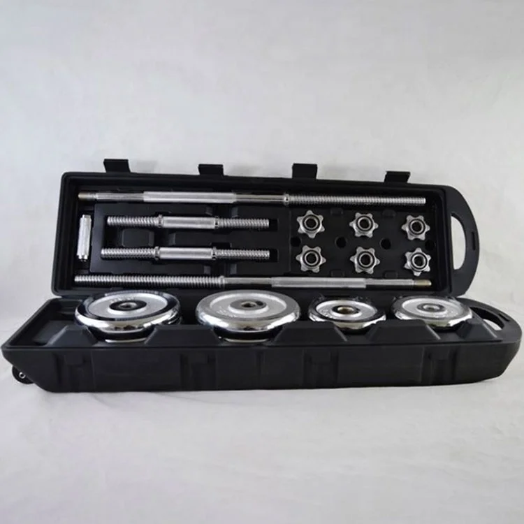 Оборудование для тренажерного зала Регулируемый Вес 50 кг хромированный набор гантелей штанги домашняя железная сталь хромированная гантель вес