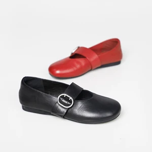 Large Size Black Genuine Leather Mary Jane Flat Anti-Slip Dress Shoes Students Baby Girls Summer Autumn School Princes Solid