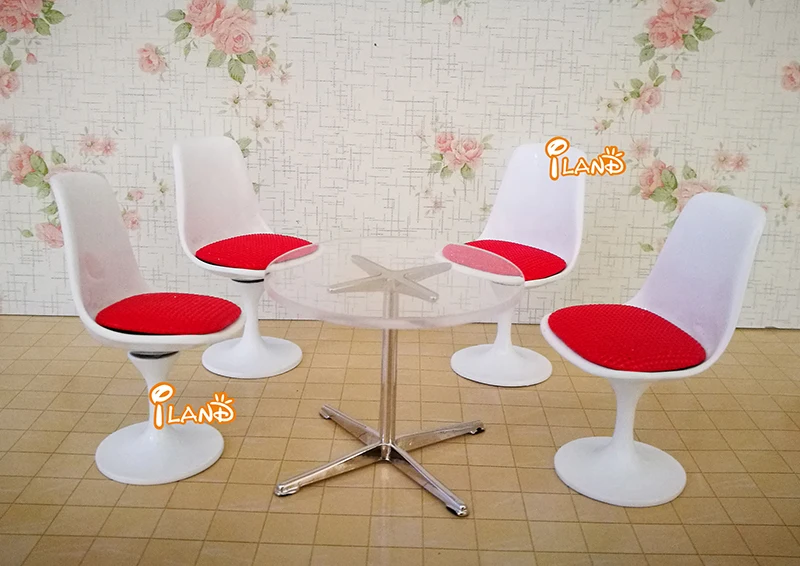 
 Миниатюры iland в масштабе 1:12, миниатюрный металлический стул для кукольного домика, Диона, сцена WL001  