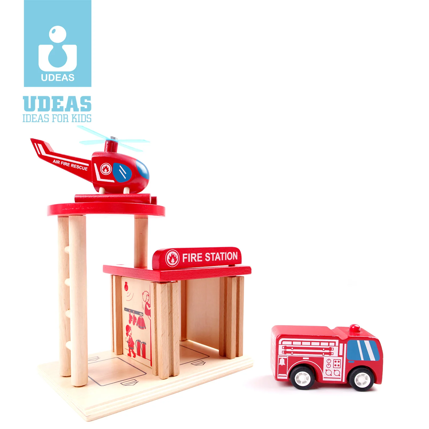 Toys+wooden Fire Station Toys+3d Puzzle 