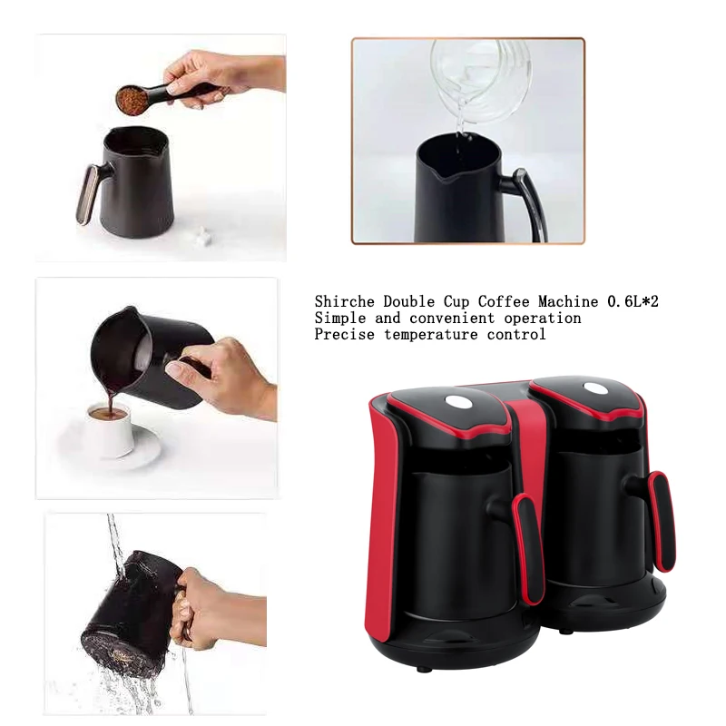 Electric Coffee Maker Double 0.6 Quarts Cup Turkish Coffee Machine – RAF  Appliances