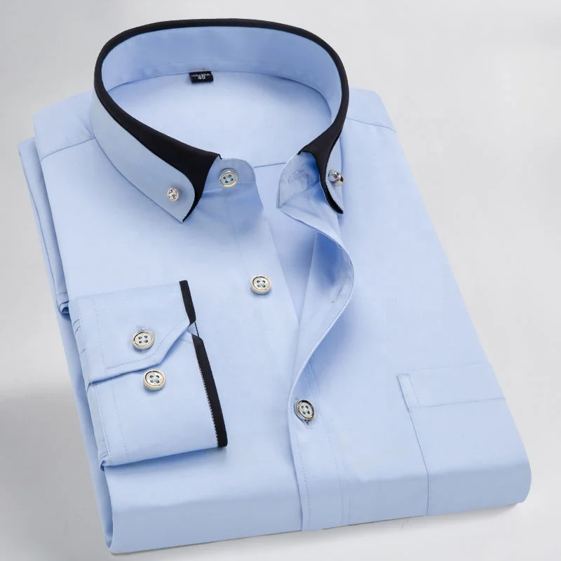 Mens Slim Fit Double Collar Dress Shirts - Italian Style