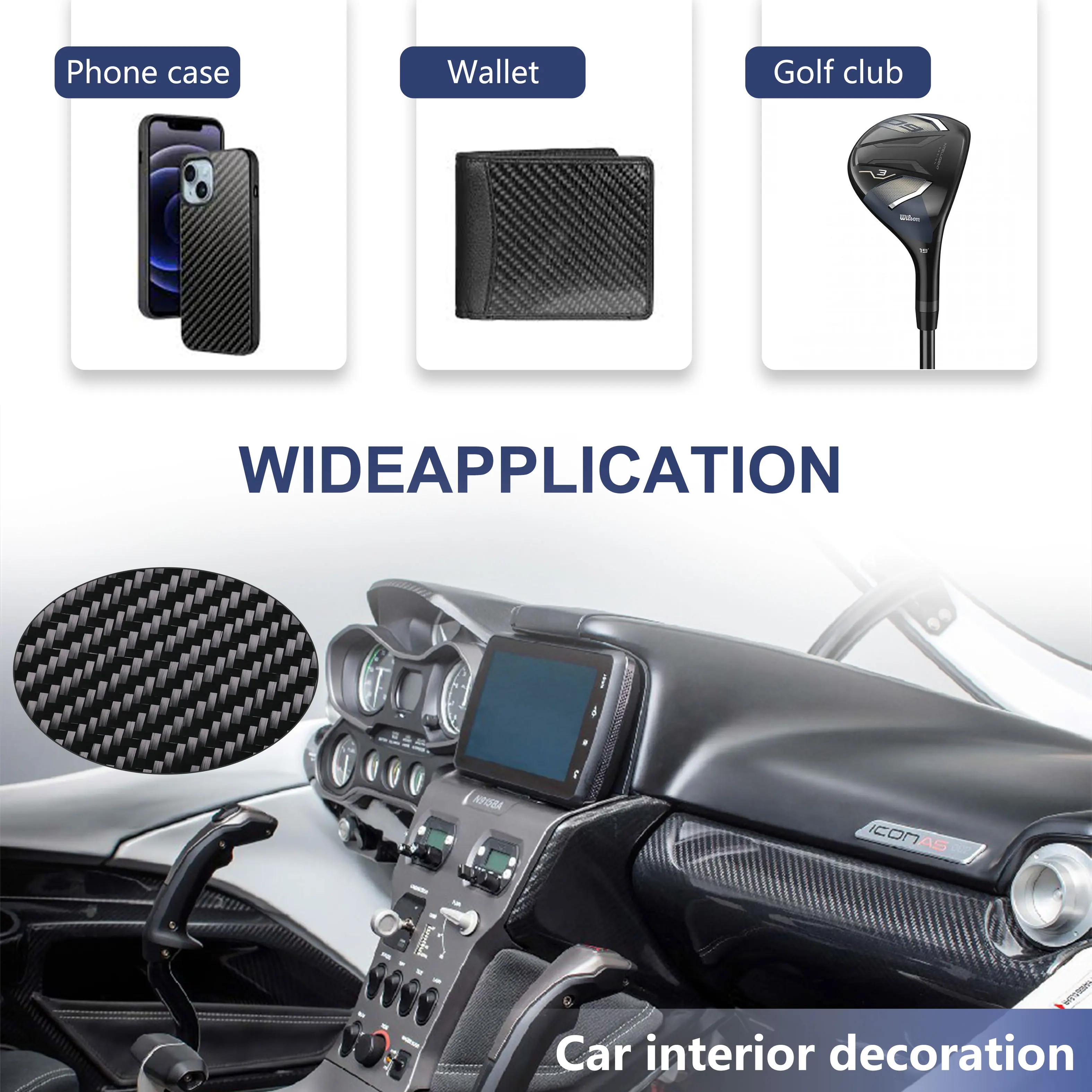 1 Meter Wide (39.8 In) Carbon Fiber Blue 3K 240g/meter Advanced Tech Fiber Cloth Fabric Wide Hemmed Fabric for DIY Projects