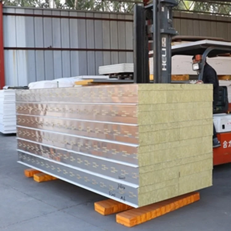 Modern Design 150mm Insulated Steel Kiln Panel Rock Wool for Cold Rooms Warehouses Workshops Hospitals Hotels