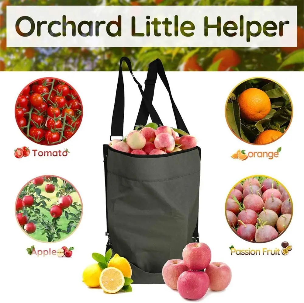 Bolsa De Recolección De Frutas Tipo Delantal - Con Correa Ajustable, Tela Oxford Resistente