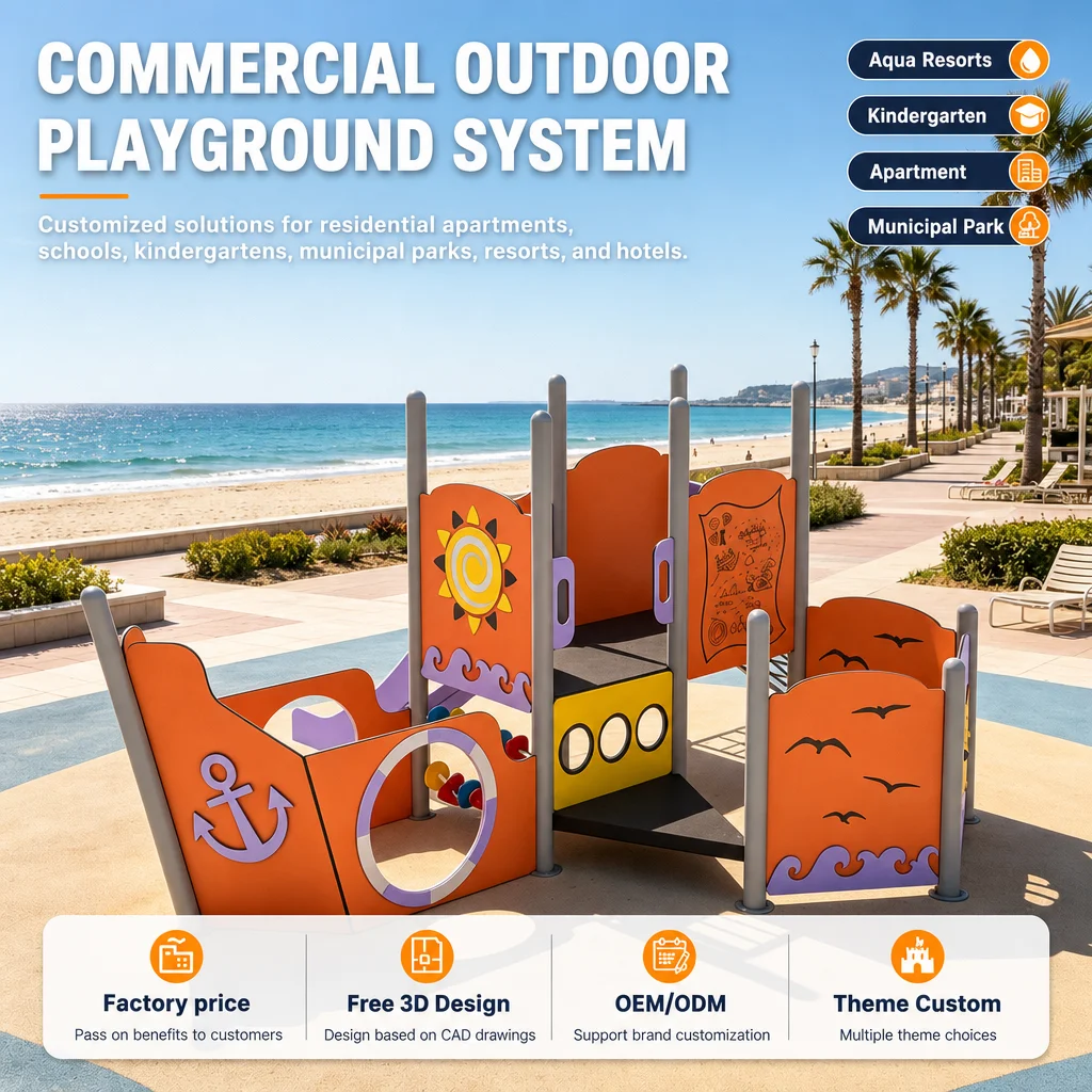 Outdoor Playground Equipment Commercial Kids Climbing Tower Slide Swing Set Galvanized Steel CE Certified OEM Wholesale Factory