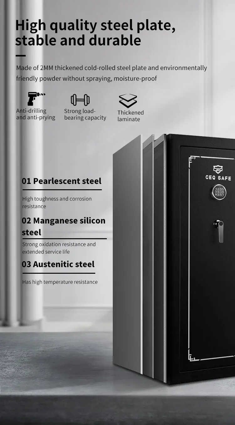 CEQSAFE High Security Box Digital Locker Home Fireproof Cash Deposit Safe Cabinet factory