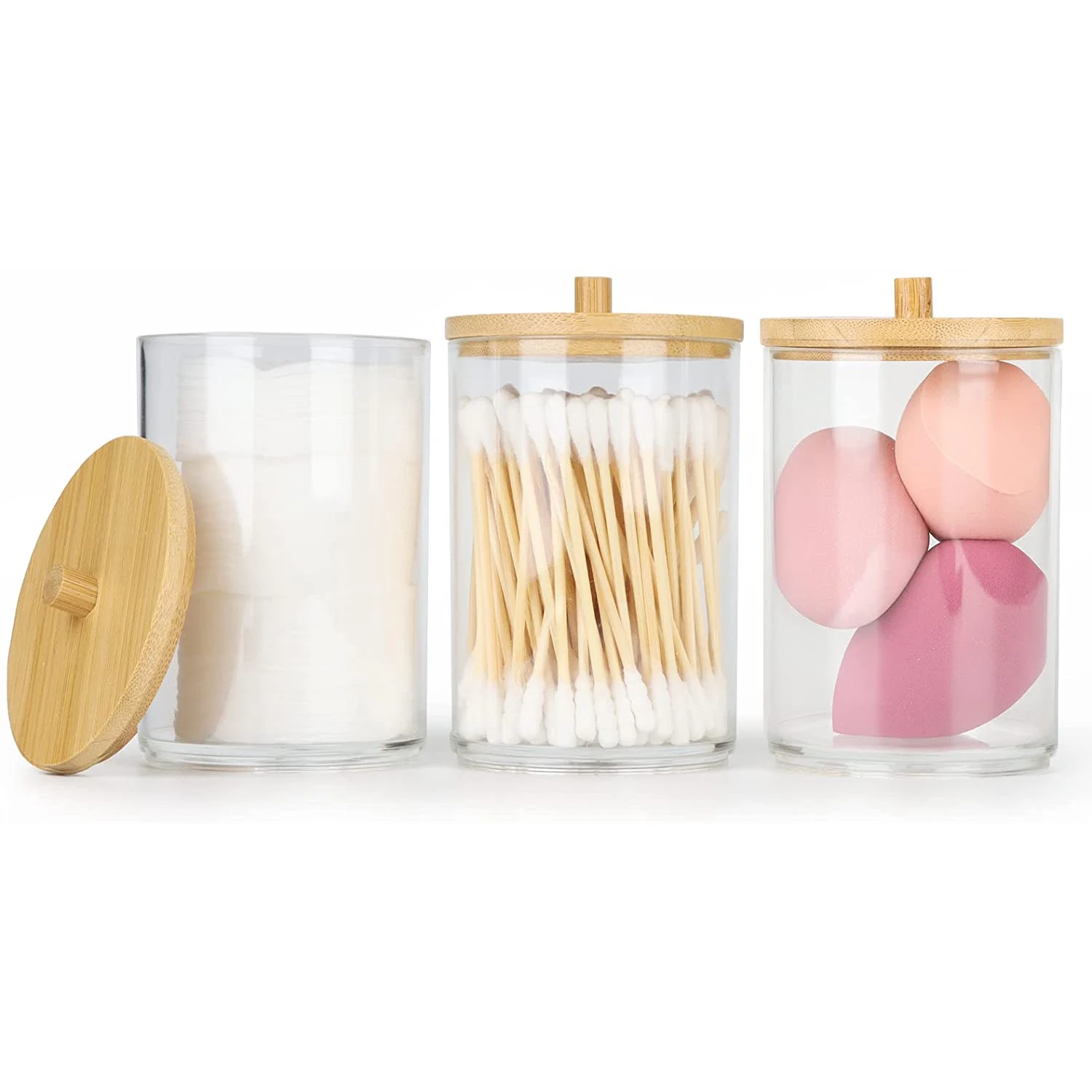 Hipiwe 2-Pack Acrylic Q-tip Holders With Lid – Clear Cotton Swab & Ball Organizer For Bathroom