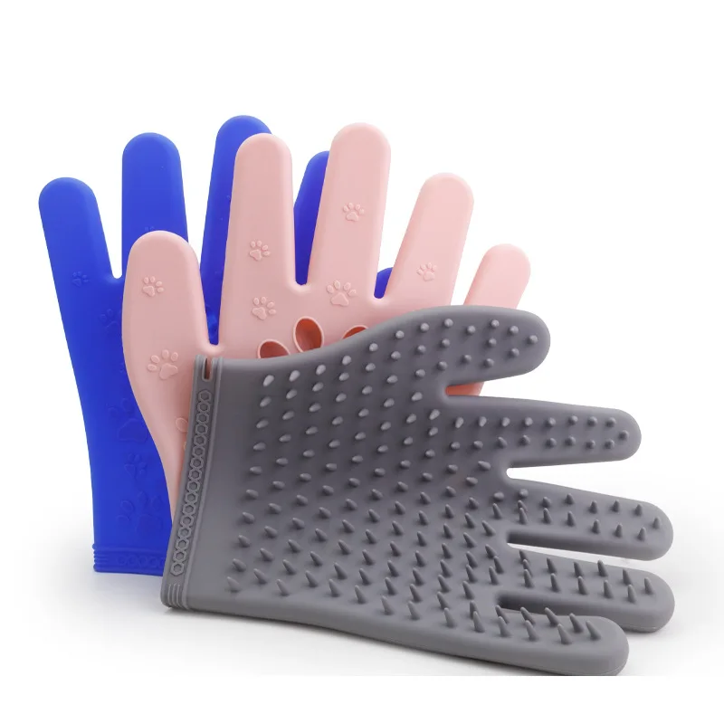 New Pure Silicone Pet Hair Removal Gloves Thickened Hair Remover Easy to Clean Cat Dog Grooming Tool for Pet Cleaning & Bathing