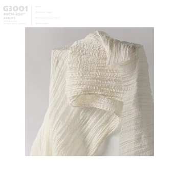 Multicolor Custom Fashion Design Pleated Fabric Imitation Silk Natural Wrinkle Texture Chiffon Fabric For Skirt Dress Pants