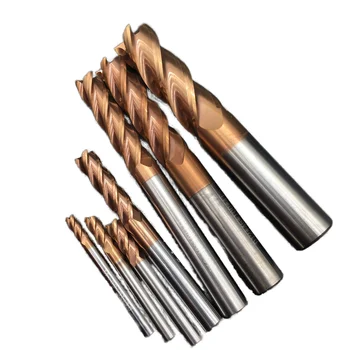 CNC Carbide End Mill HRC55 4 Flute Carbide Flute Tungsten Cutter Square for Steel Extended Flat Milling Cutter spline
