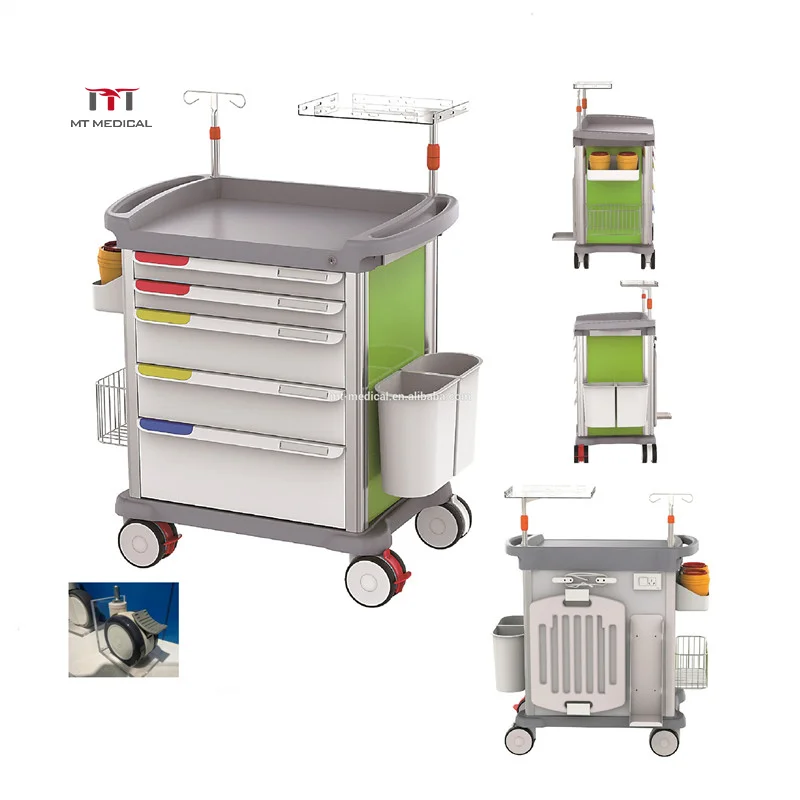 With CE ISO approved emergency anaesthesia trolley medical cart prices