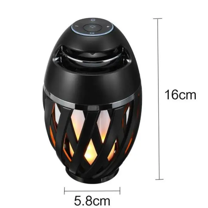 Portable Wireless BT A1 Speaker Waterproof Outdoor Bass with LED Flame Atmosphere Light Rechargeable